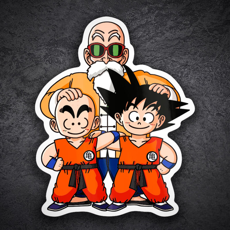 Car & Motorbike Stickers: Master Roshi Goku Krillin