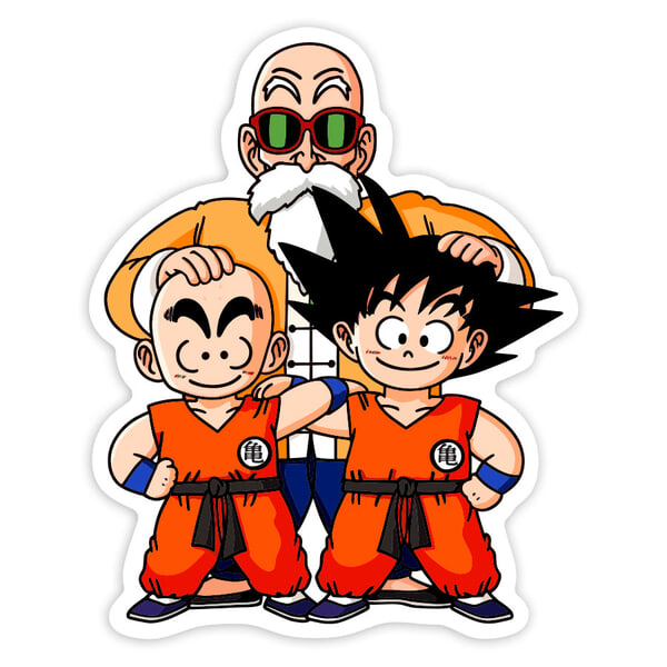 Car & Motorbike Stickers: Master Roshi Goku Krillin