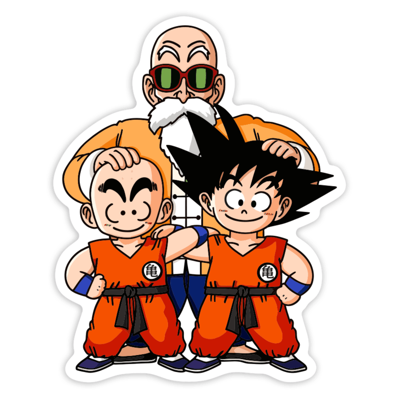 Car & Motorbike Stickers: Master Roshi Goku Krillin