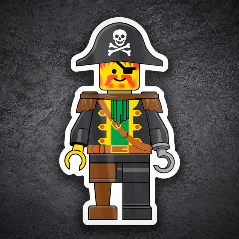 Car & Motorbike Stickers: Classic LEGO Pirate