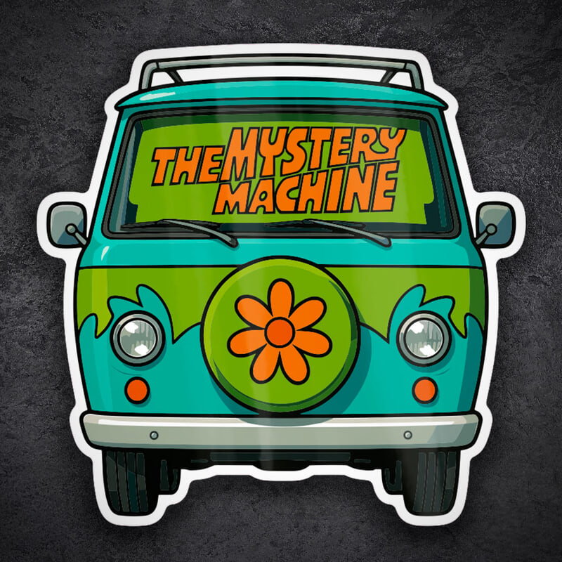 Car & Motorbike Stickers: Mystery Machine Van Front View
