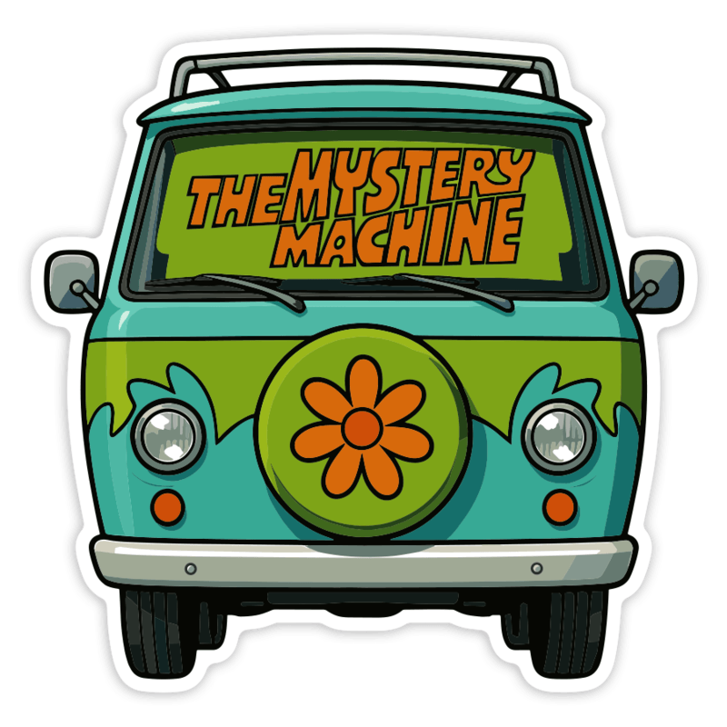 Car & Motorbike Stickers: Mystery Machine Van Front View