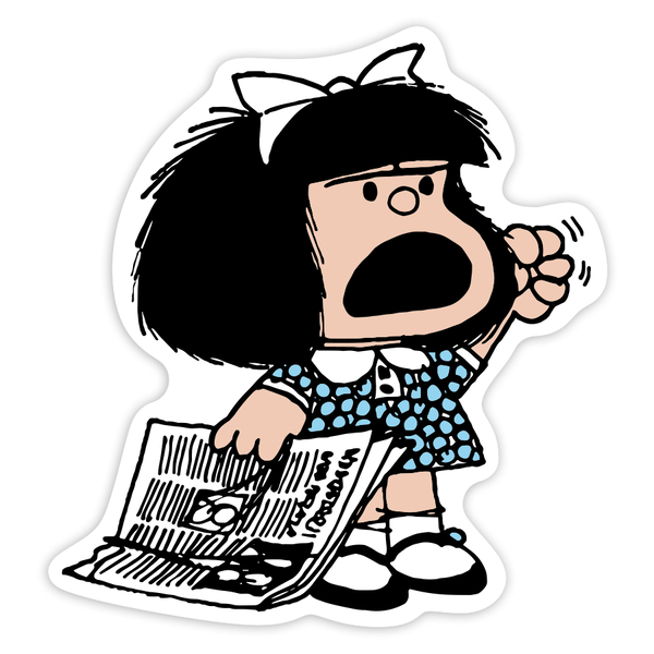 Car & Motorbike Stickers: Mafalda Protesting Newspaper
