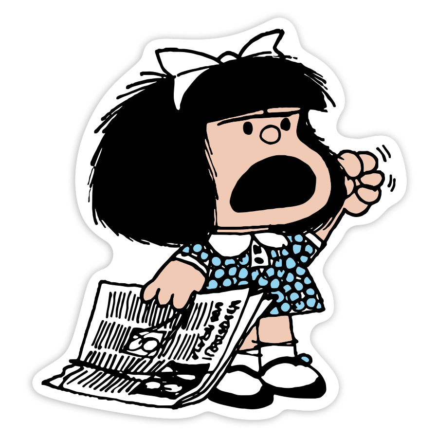 Car & Motorbike Stickers: Mafalda Protesting Newspaper