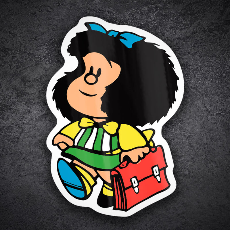 Car & Motorbike Stickers: Mafalda with School Bag