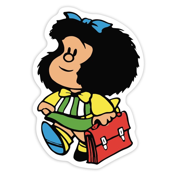 Car & Motorbike Stickers: Mafalda with School Bag