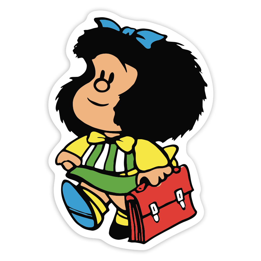 Car & Motorbike Stickers: Mafalda with School Bag
