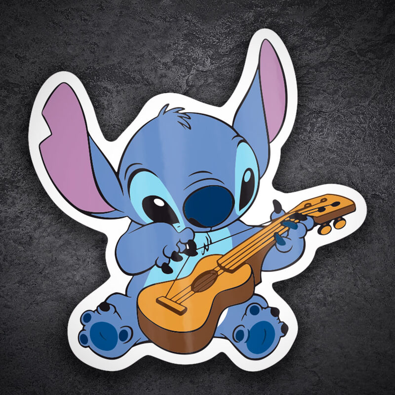 Car & Motorbike Stickers: Stitch Playing Guitar