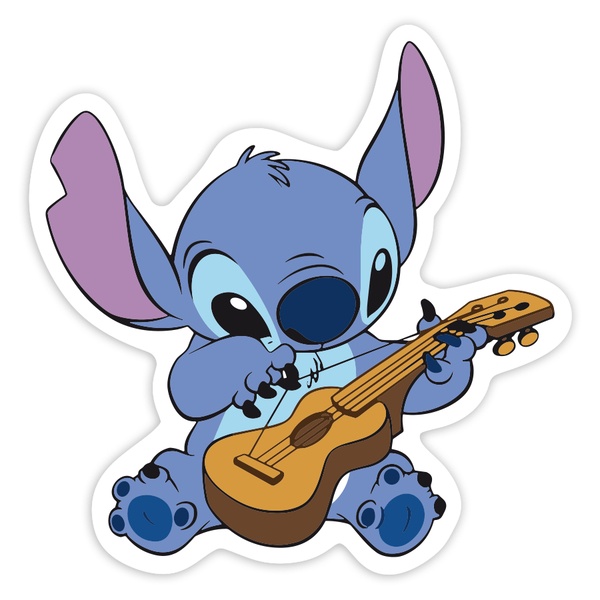 Car & Motorbike Stickers: Stitch Playing Guitar