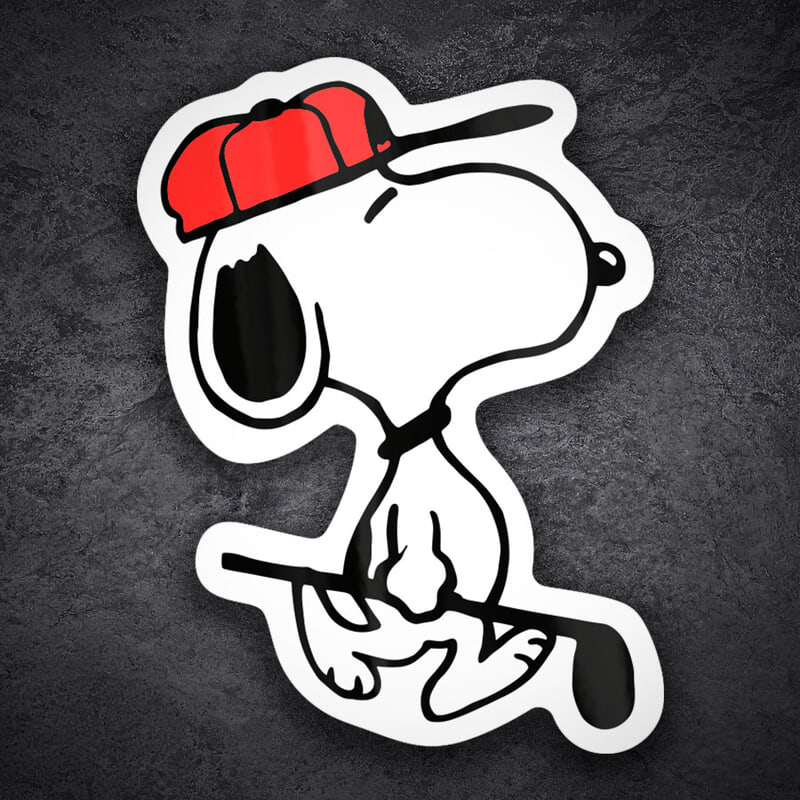 Car & Motorbike Stickers: Snoopy Playing Golf