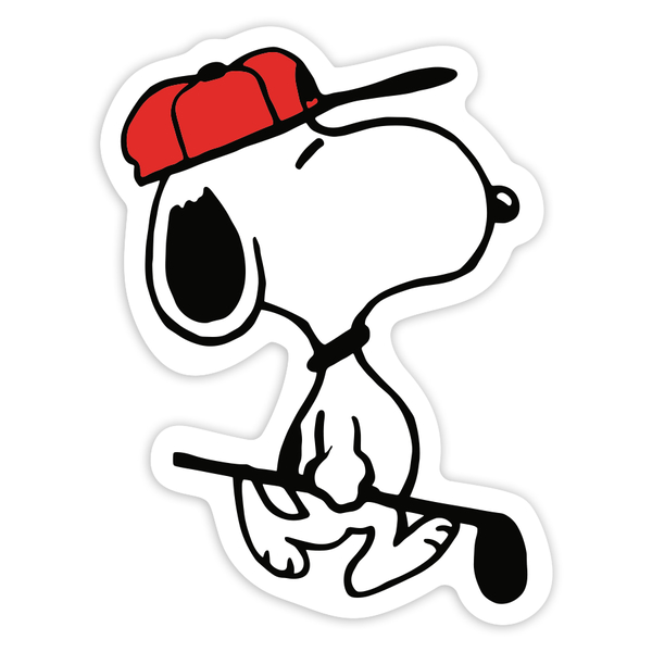 Car & Motorbike Stickers: Snoopy Playing Golf