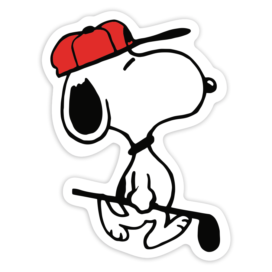 Car & Motorbike Stickers: Snoopy Playing Golf