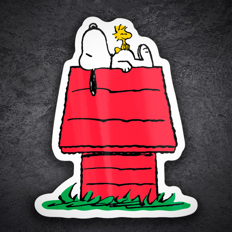 Car & Motorbike Stickers: Snoopy and Woodstock Doghouse