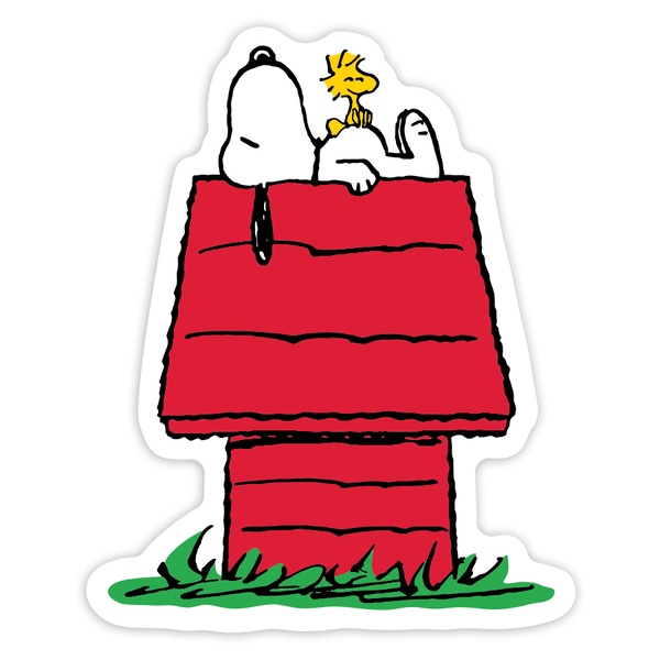 Car & Motorbike Stickers: Snoopy and Woodstock Doghouse