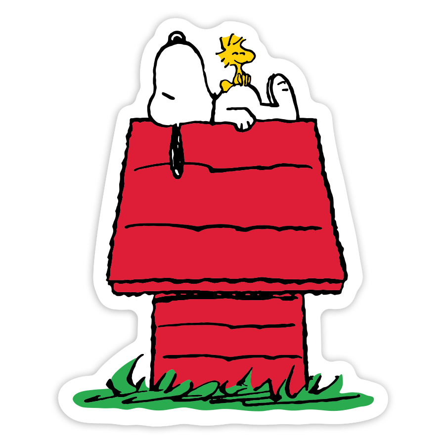 Car & Motorbike Stickers: Snoopy and Woodstock Doghouse