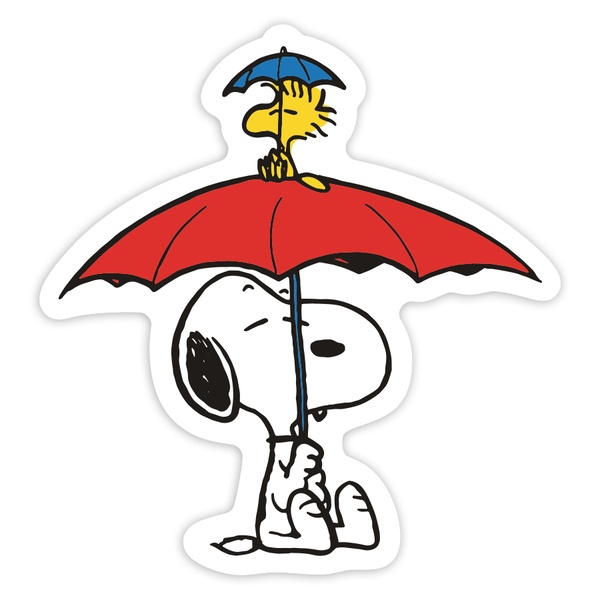 Car & Motorbike Stickers: Snoopy and Woodstock Umbrella