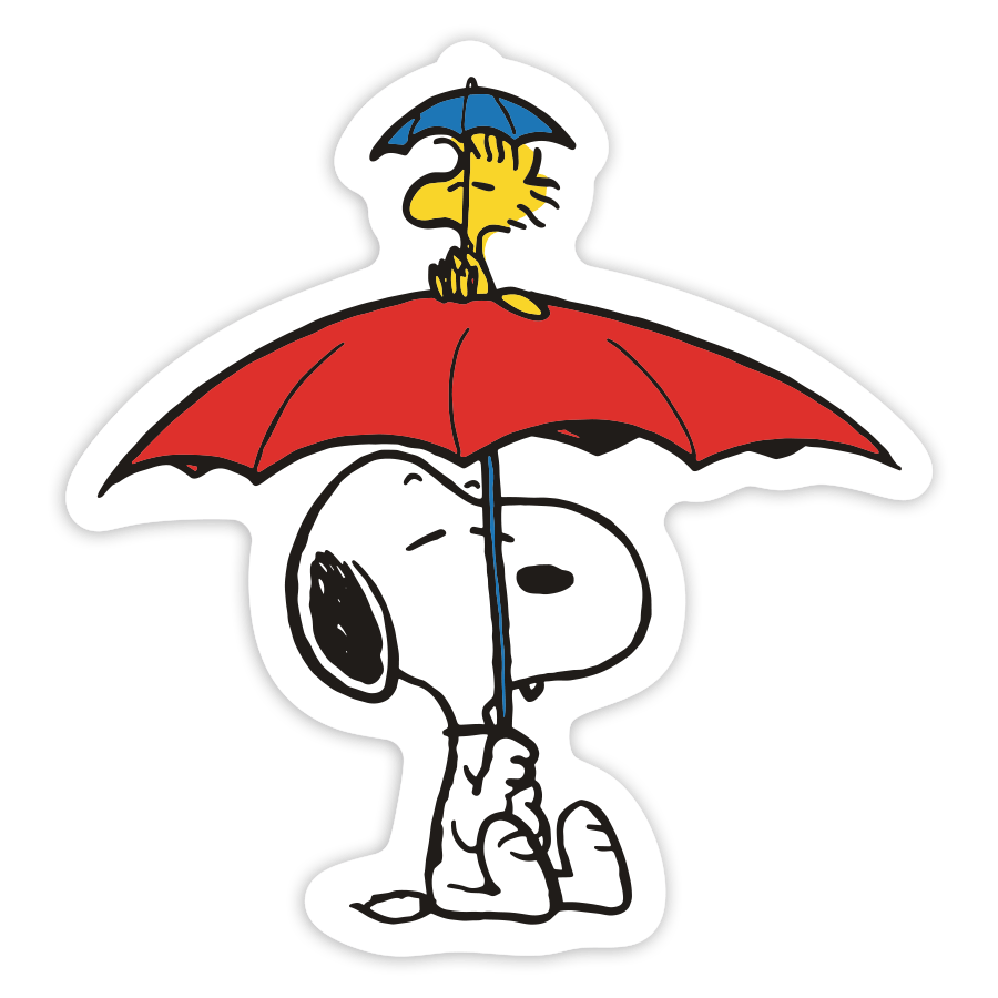 Car & Motorbike Stickers: Snoopy and Woodstock Umbrella