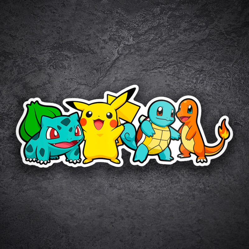 Car & Motorbike Stickers: Pikachu and Pokémon Friends