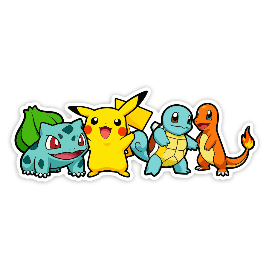 Car & Motorbike Stickers: Pikachu and Pokémon Friends