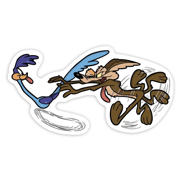 Car & Motorbike Stickers: Road Runner and Coyote Chase