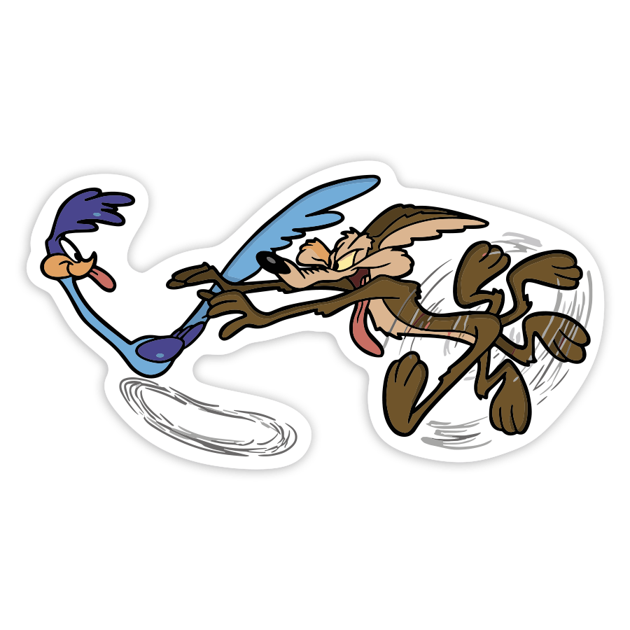 Car & Motorbike Stickers: Road Runner and Coyote Chase