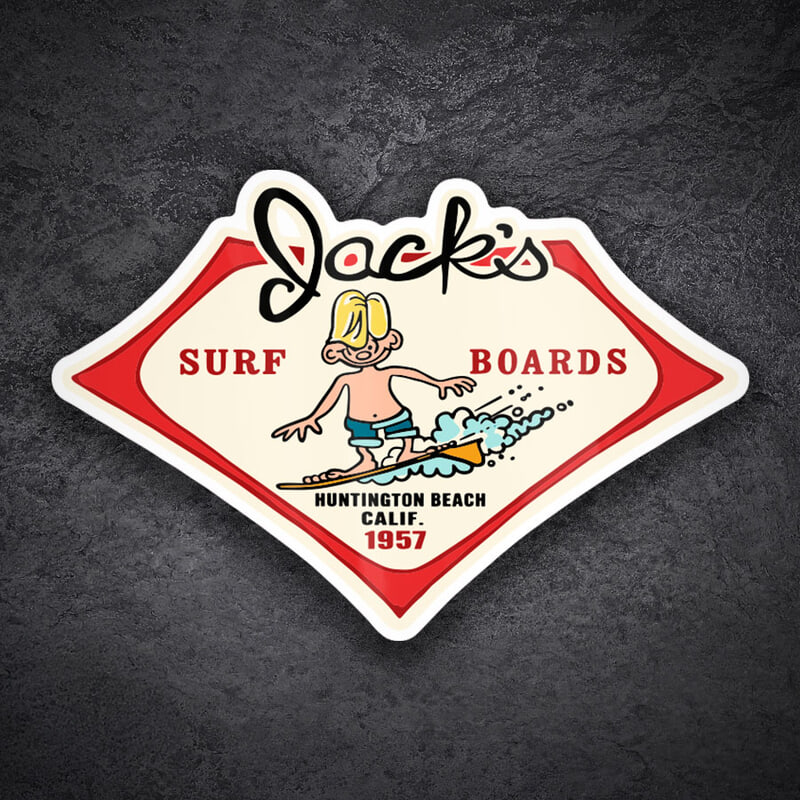 Car & Motorbike Stickers: Jack’s Surf Boards 1957