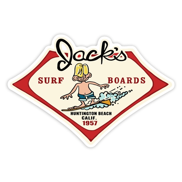 Car & Motorbike Stickers: Jack’s Surf Boards 1957