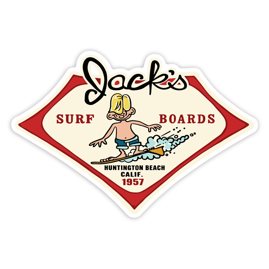 Car & Motorbike Stickers: Jack’s Surf Boards 1957