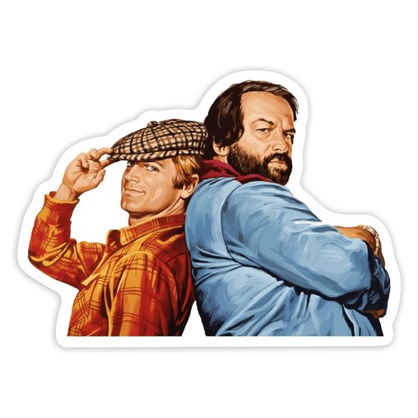 Car & Motorbike Stickers: Bud Spencer and Terence Hill Classic Duo