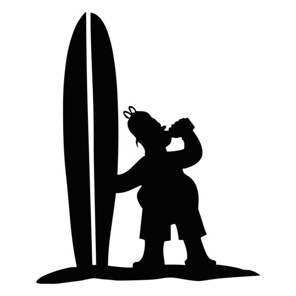 Car & Motorbike Stickers: Homer Simpson surfer with beer