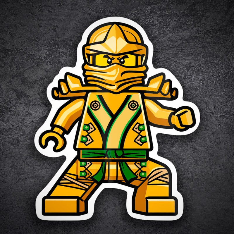 Car & Motorbike Stickers: Lego Ninjago Lloyd Golden Ninja