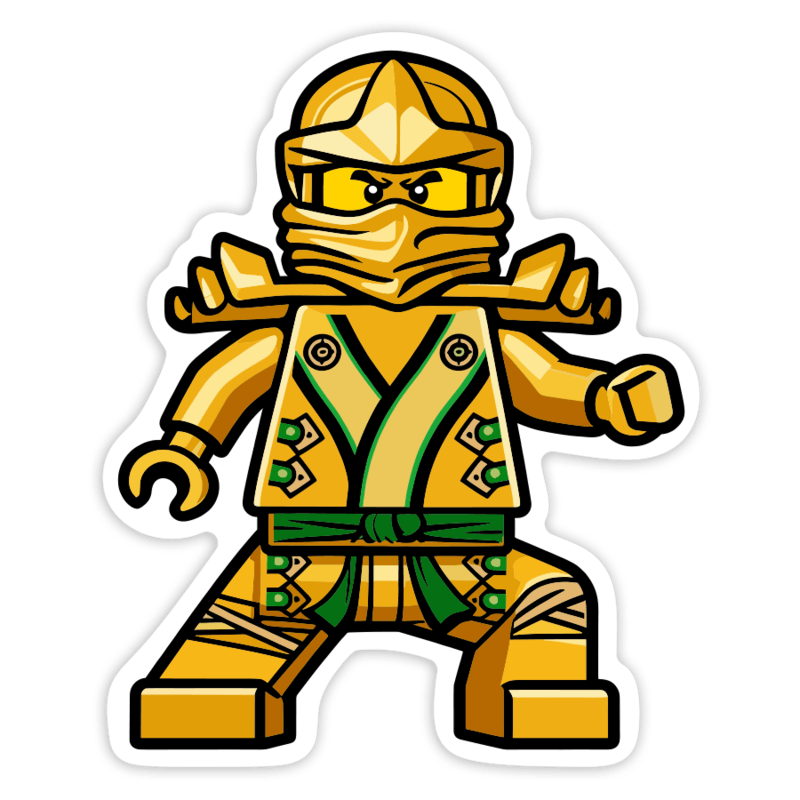 Car & Motorbike Stickers: Lego Ninjago Lloyd Golden Ninja