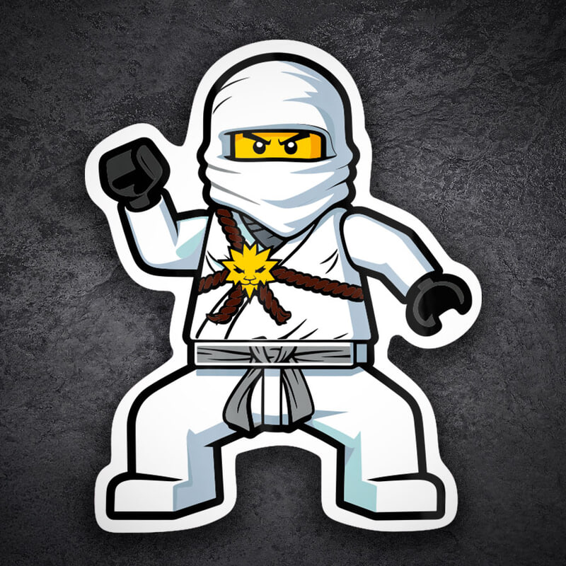 Car & Motorbike Stickers: Lego Ninjago Zane White Ninja