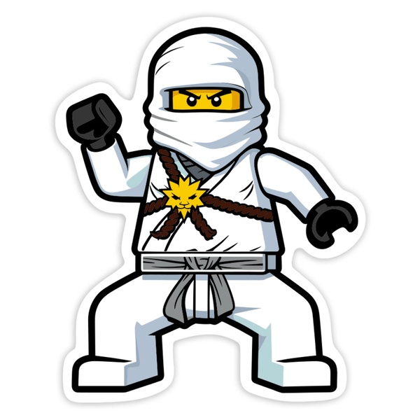 Car & Motorbike Stickers: Lego Ninjago Zane White Ninja