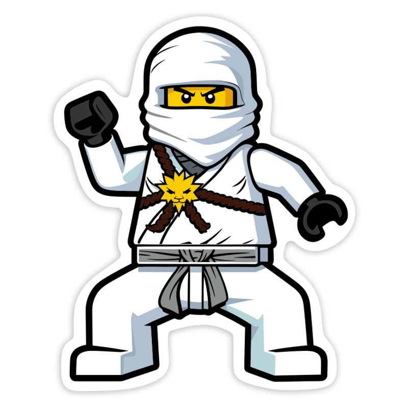 Car & Motorbike Stickers: Lego Ninjago Zane White Ninja