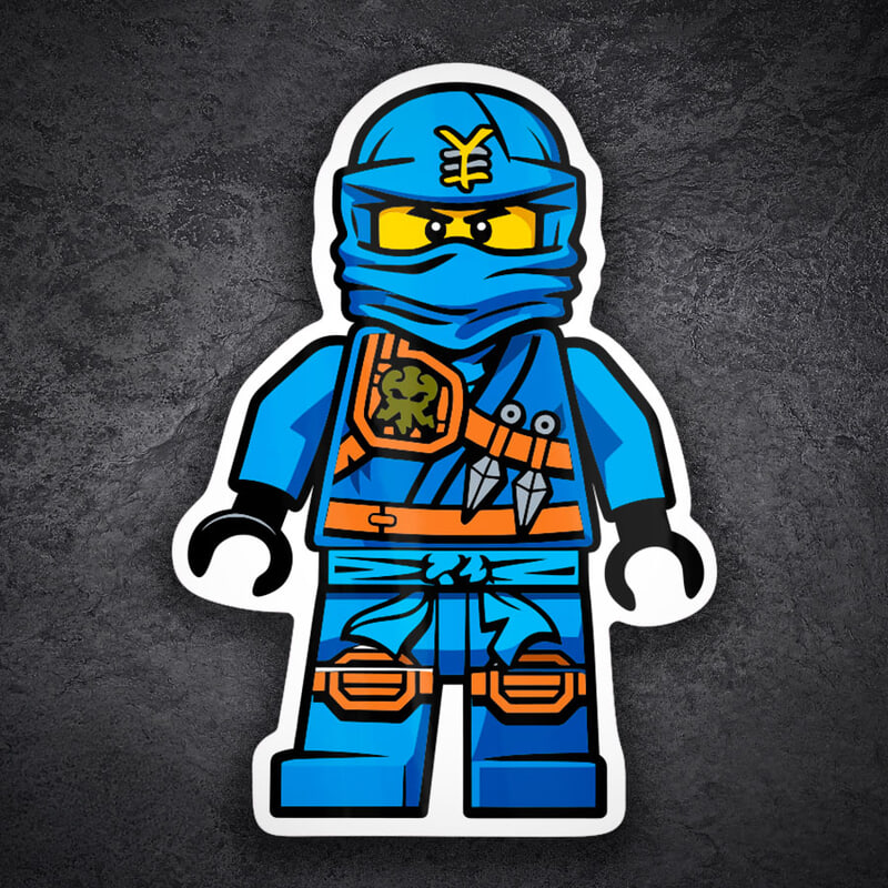 Car & Motorbike Stickers: Lego Ninjago Jay Blue