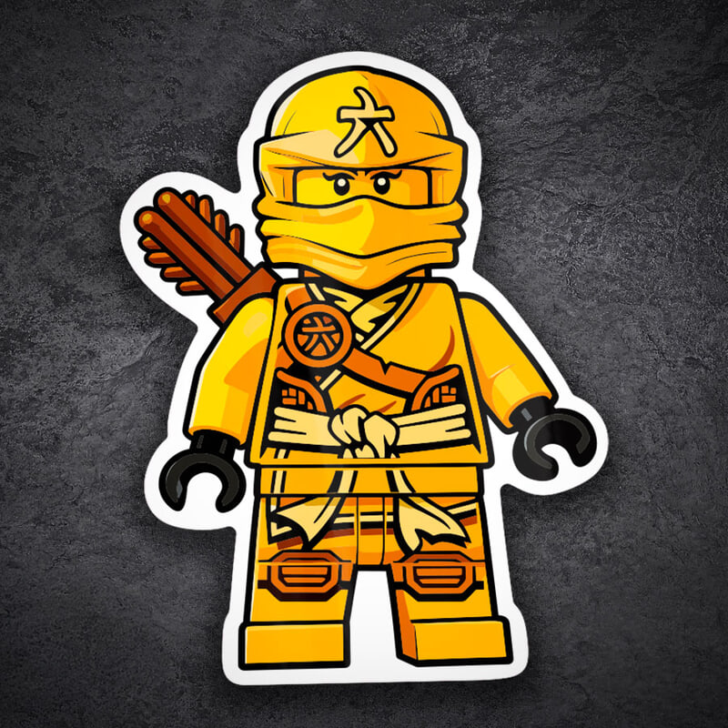 Car & Motorbike Stickers: Lego Ninjago Cole Yellow