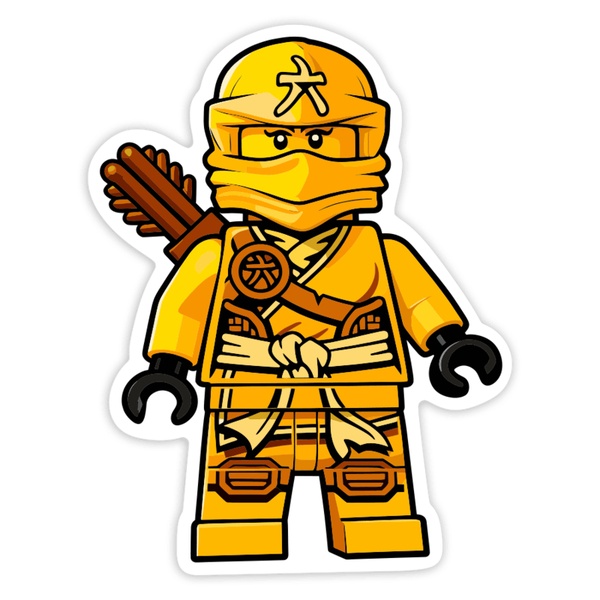 Car & Motorbike Stickers: Lego Ninjago Cole Yellow