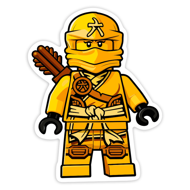 Car & Motorbike Stickers: Lego Ninjago Cole Yellow