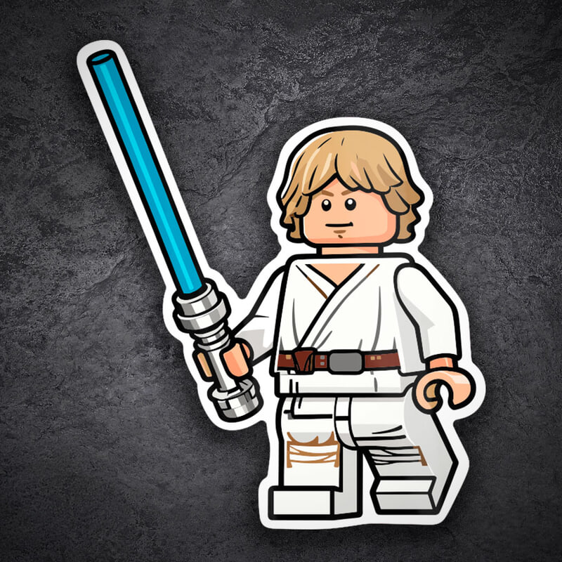 Car & Motorbike Stickers: Lego Star Wars Luke Skywalker