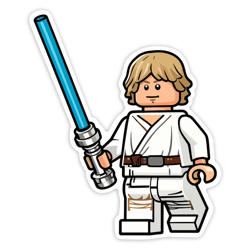 Car & Motorbike Stickers: Lego Star Wars Luke Skywalker