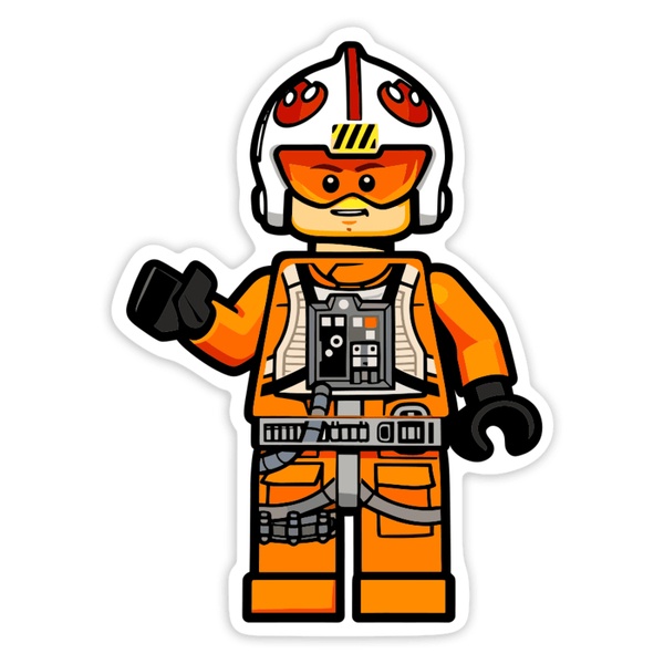 Car & Motorbike Stickers: Lego Star Wars Luke Skywalker Rebel Pilot