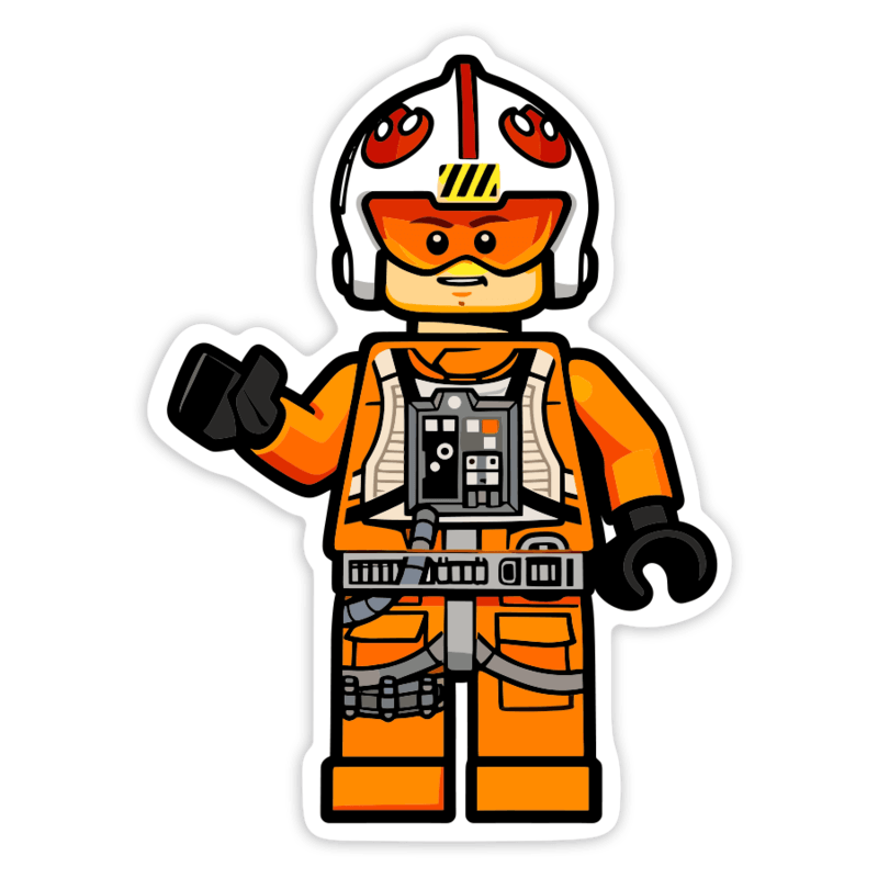 Car & Motorbike Stickers: Lego Star Wars Luke Skywalker Rebel Pilot