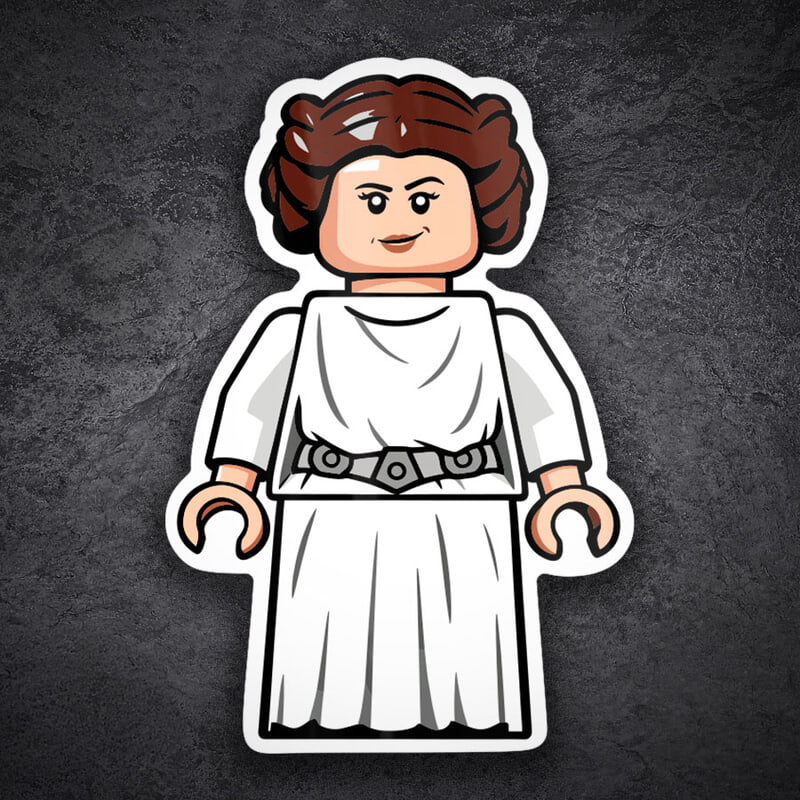 Car & Motorbike Stickers: Lego Star Wars Princess Leia