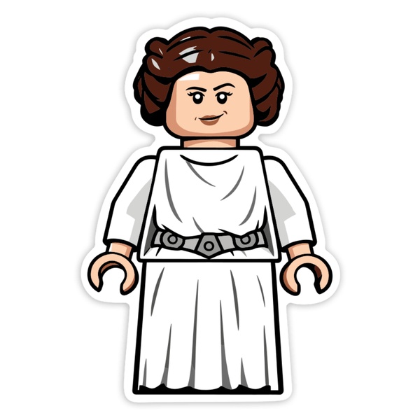 Car & Motorbike Stickers: Lego Star Wars Princess Leia