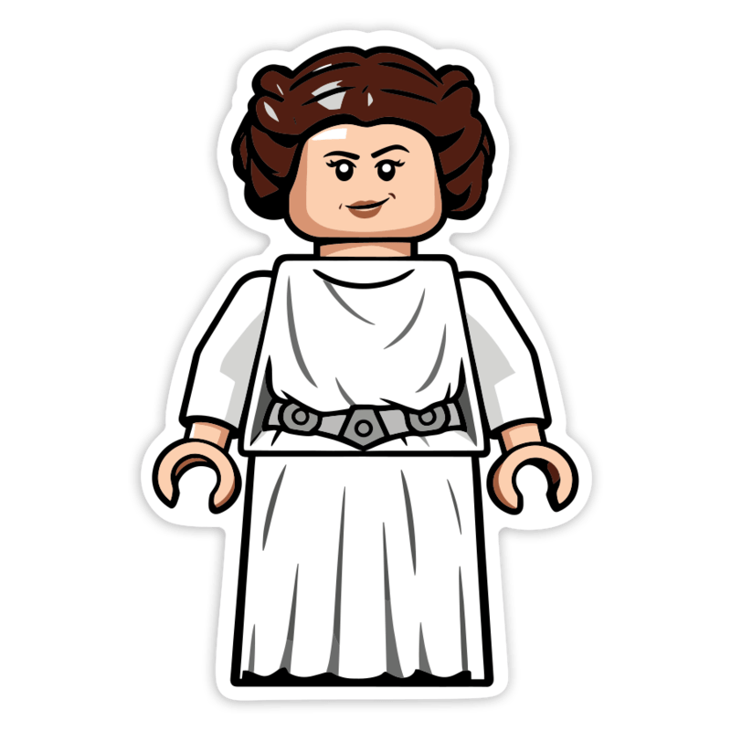 Car & Motorbike Stickers: Lego Star Wars Princess Leia