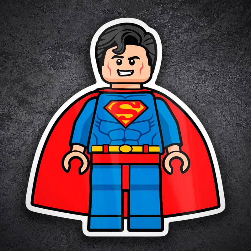 Car & Motorbike Stickers: Lego DC Superman
