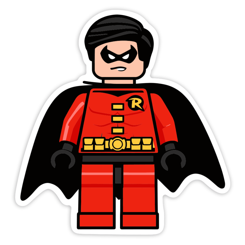 Car & Motorbike Stickers: Lego DC Red Robin