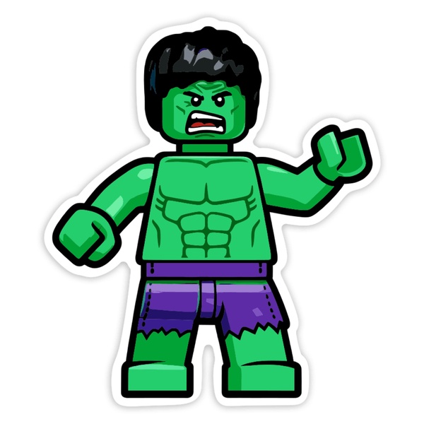 Car & Motorbike Stickers: Lego Marvel Green Hulk