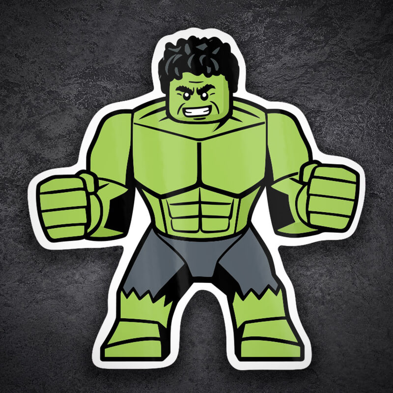 Car & Motorbike Stickers: Lego Marvel Big Hulk